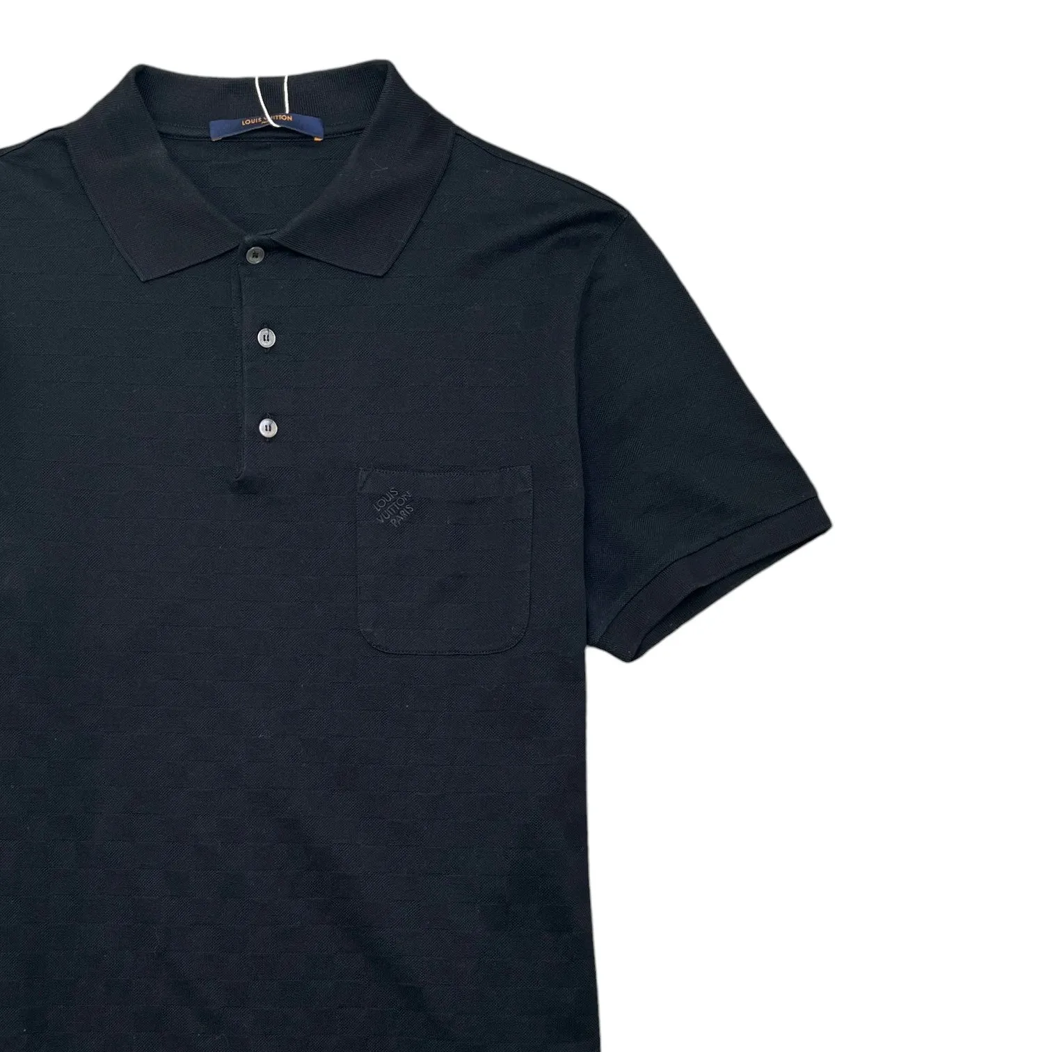 Men's Damier Logo Polo Shirt Black Size L