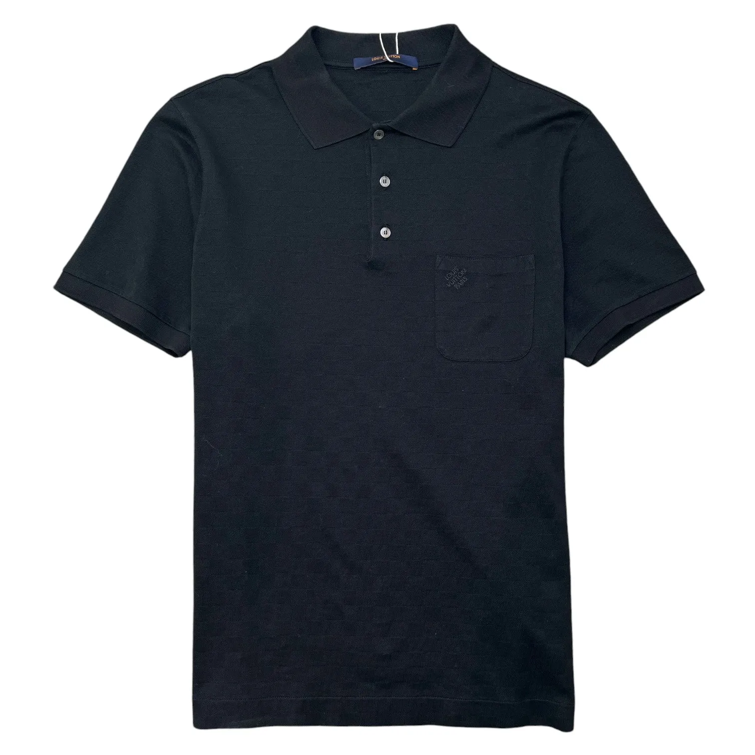 Men's Damier Logo Polo Shirt Black Size L