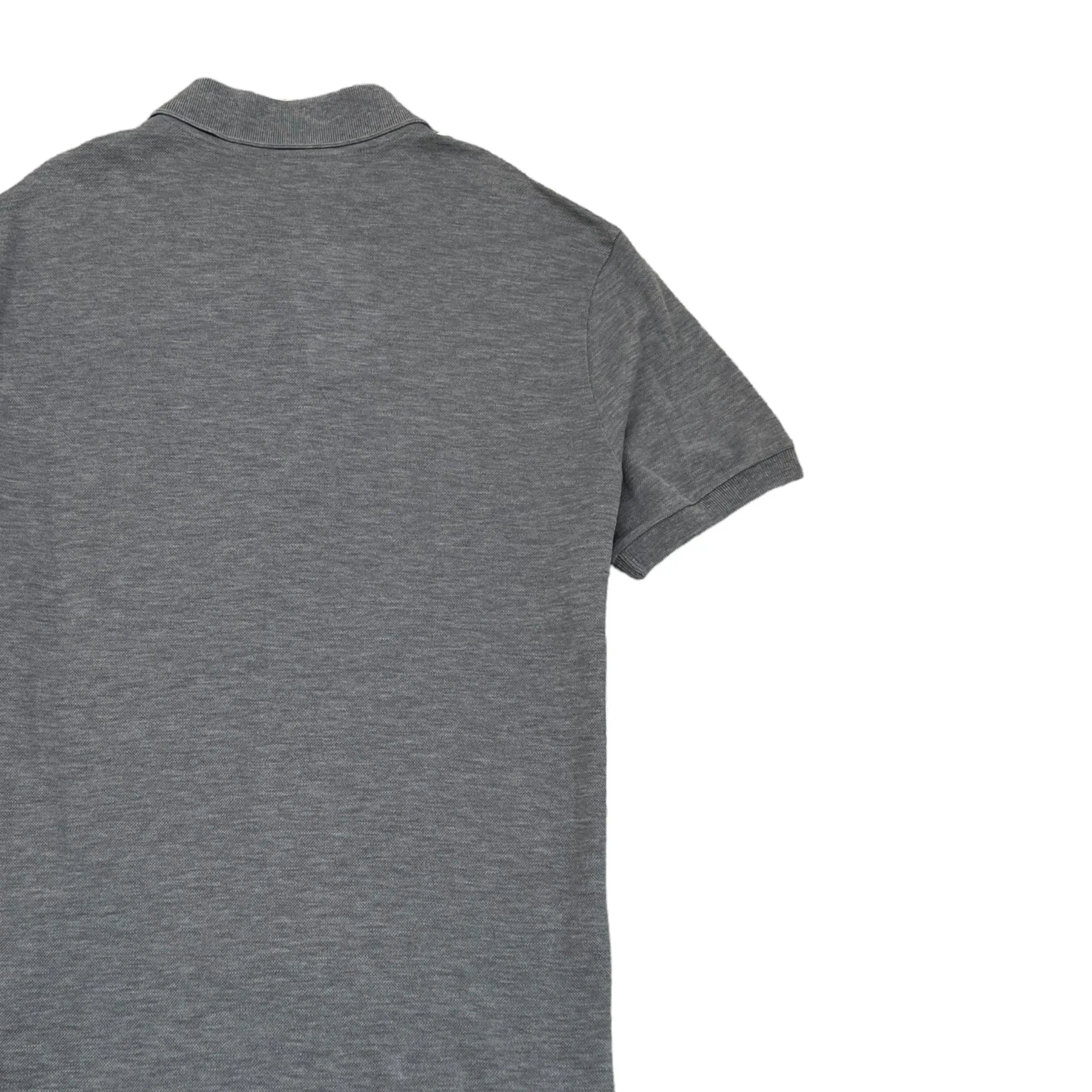 Men's Embroidered Logo Polo Shirt Grey Size XS