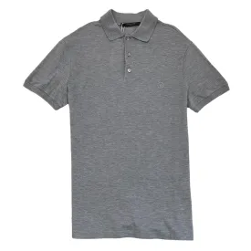 Men's Embroidered Logo Polo Shirt Grey Size XS