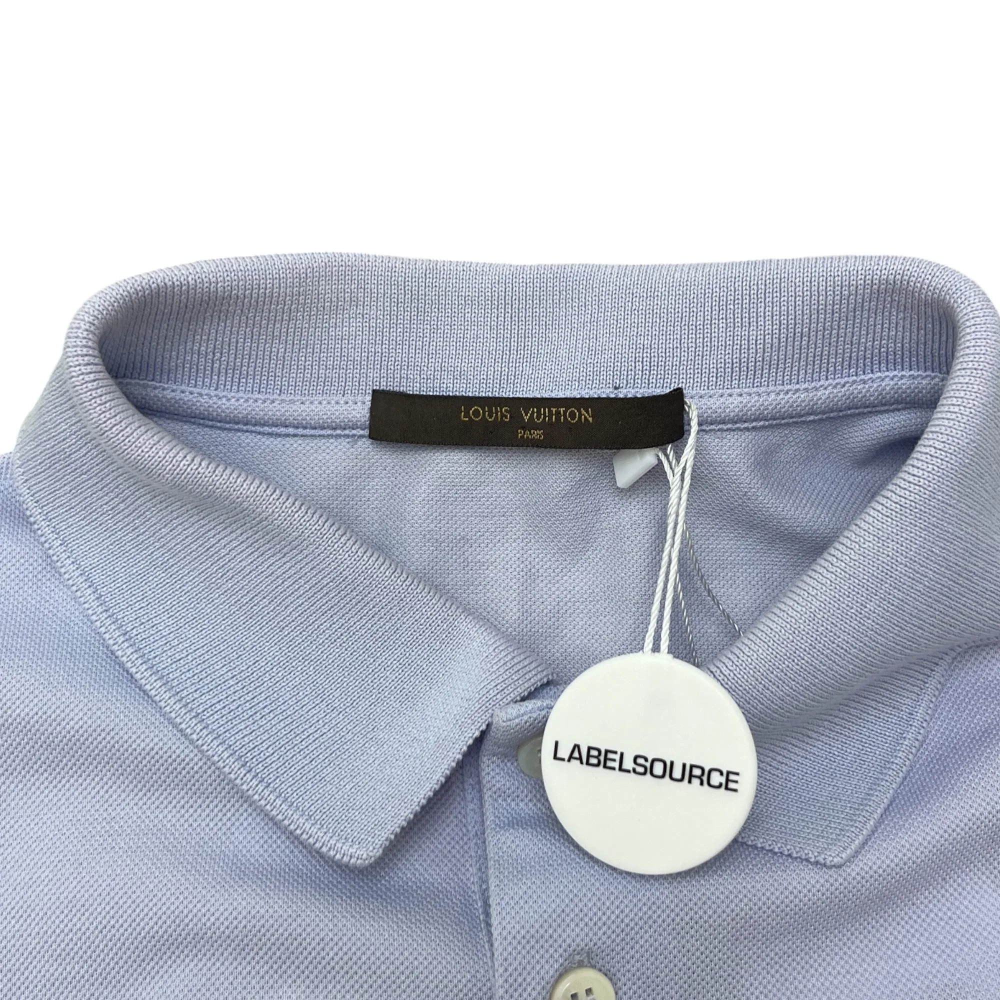 Men's Embroidered Logo Polo Shirt Purple Size S