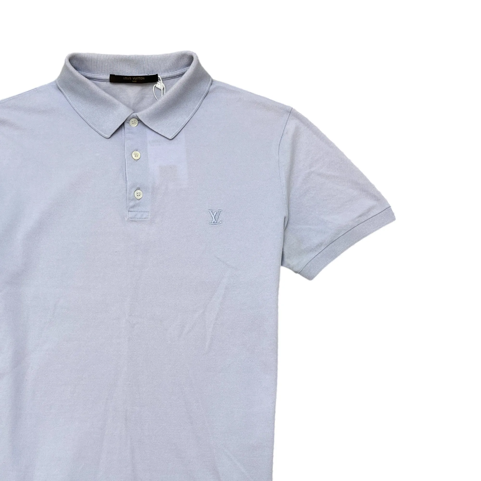 Men's Embroidered Logo Polo Shirt Purple Size S