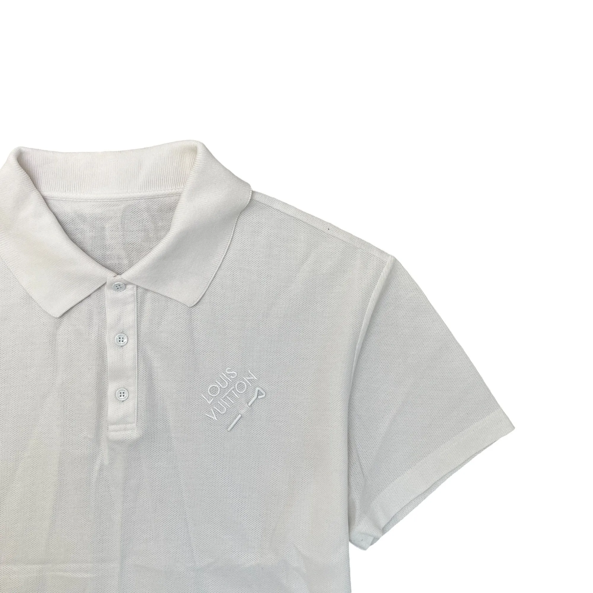Men's Signature Embroidered Polo Shirt White Size M