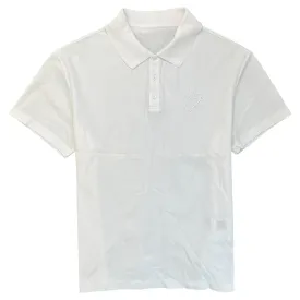 Men's Signature Embroidered Polo Shirt White Size M