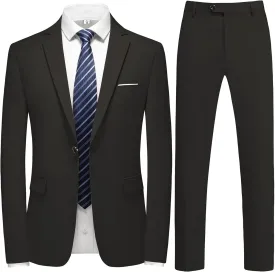 Men's Suit Slim Fit 2-Piece Tuxedo Set - Ideal for Prom and Wedding, Includes Blazer Jacket, Pants, and Tie