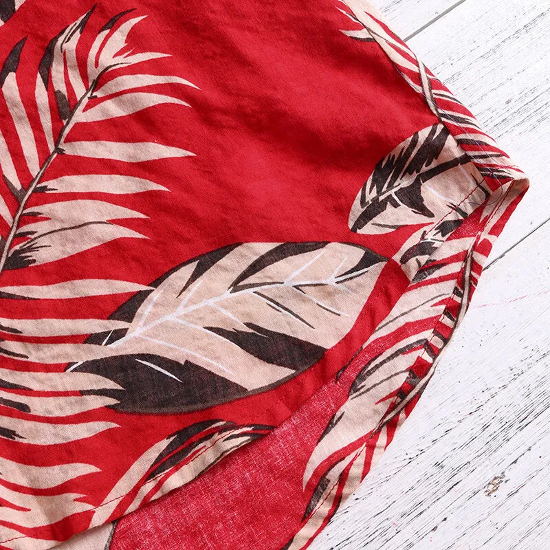 Men's Summer Casual Shirt Resort Beach Floral Print Hawaiian Short Sleeve Cardigan