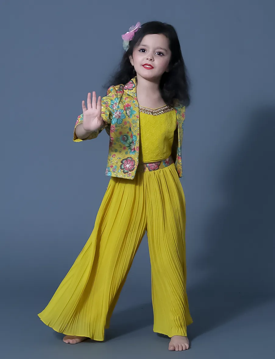 Musturd Plazo-Set For Girl