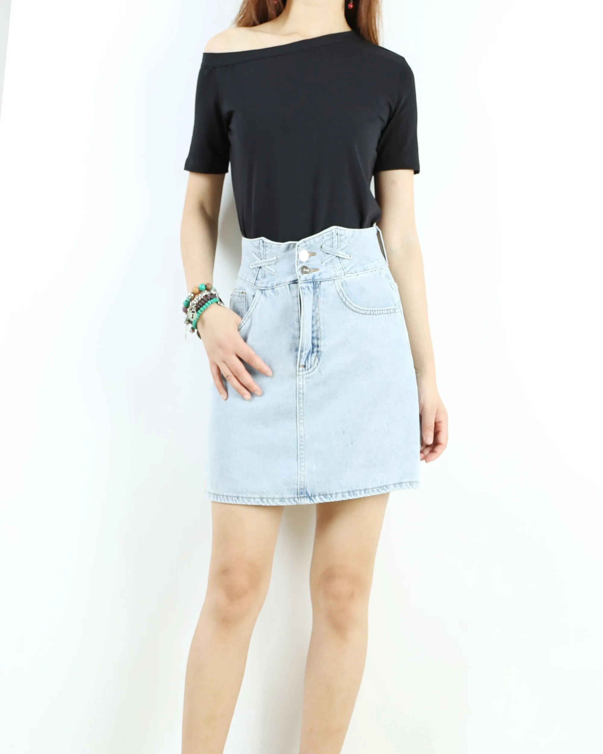 off shoulder shirt, Short sleeve cotton top, T-shirts for women, customized top, black white t-shirt, summer top(Y1009S)