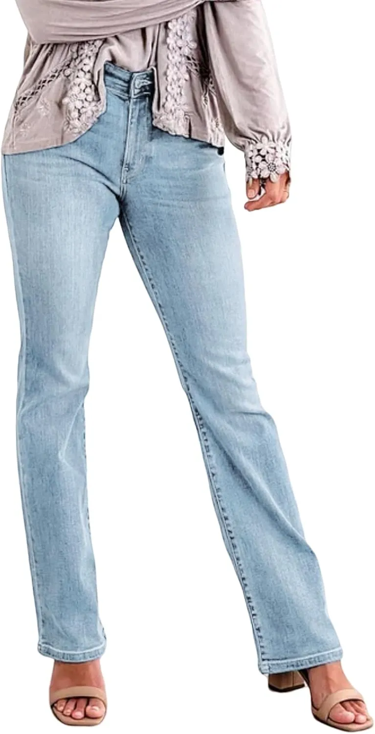Oprah's Favorite Jeans Baggy Jeans High Waisted Wide Leg Straight Stretchy Denim Pants with Patch Pockets