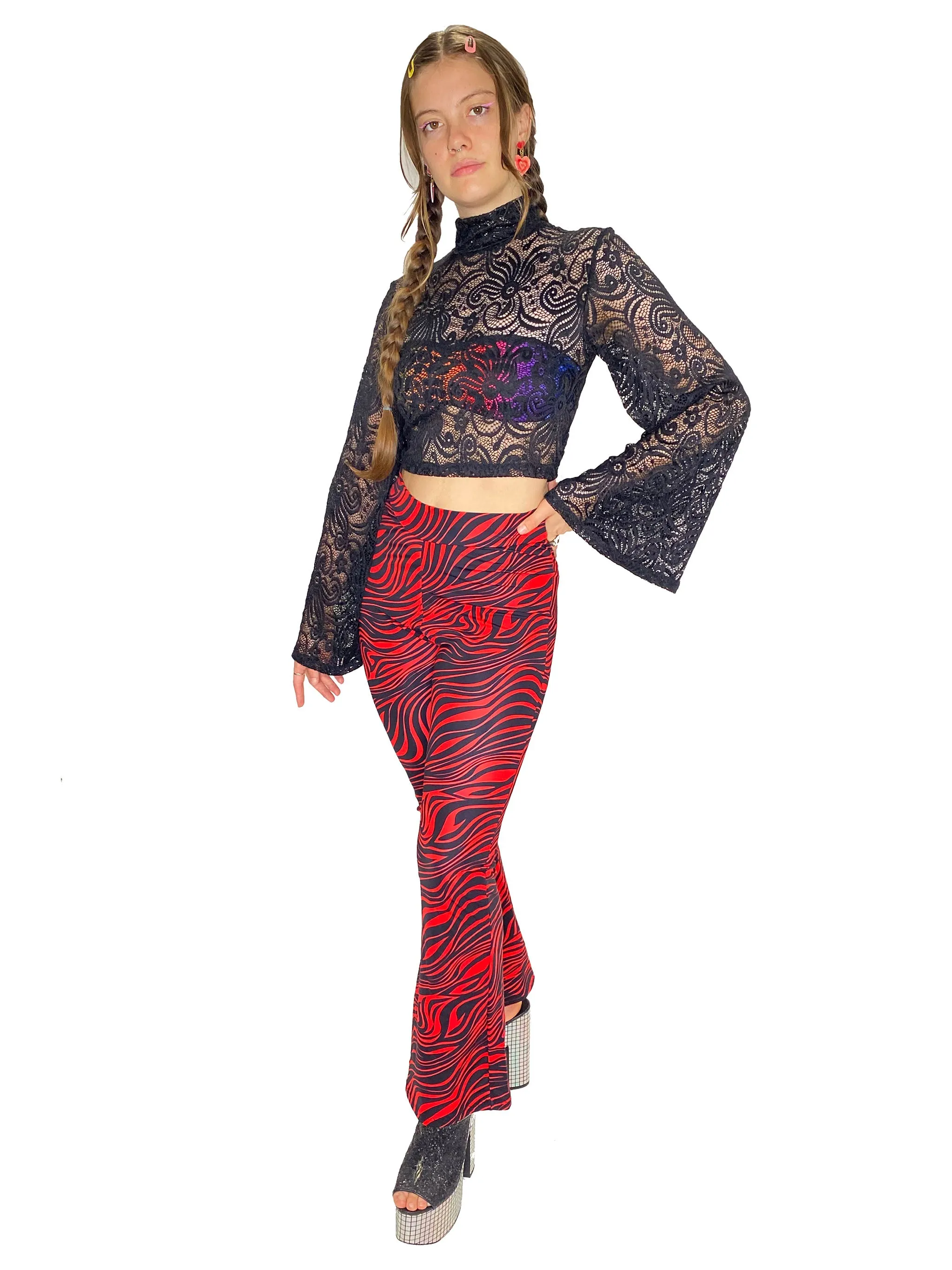 Red Zebra Bell Bottoms
