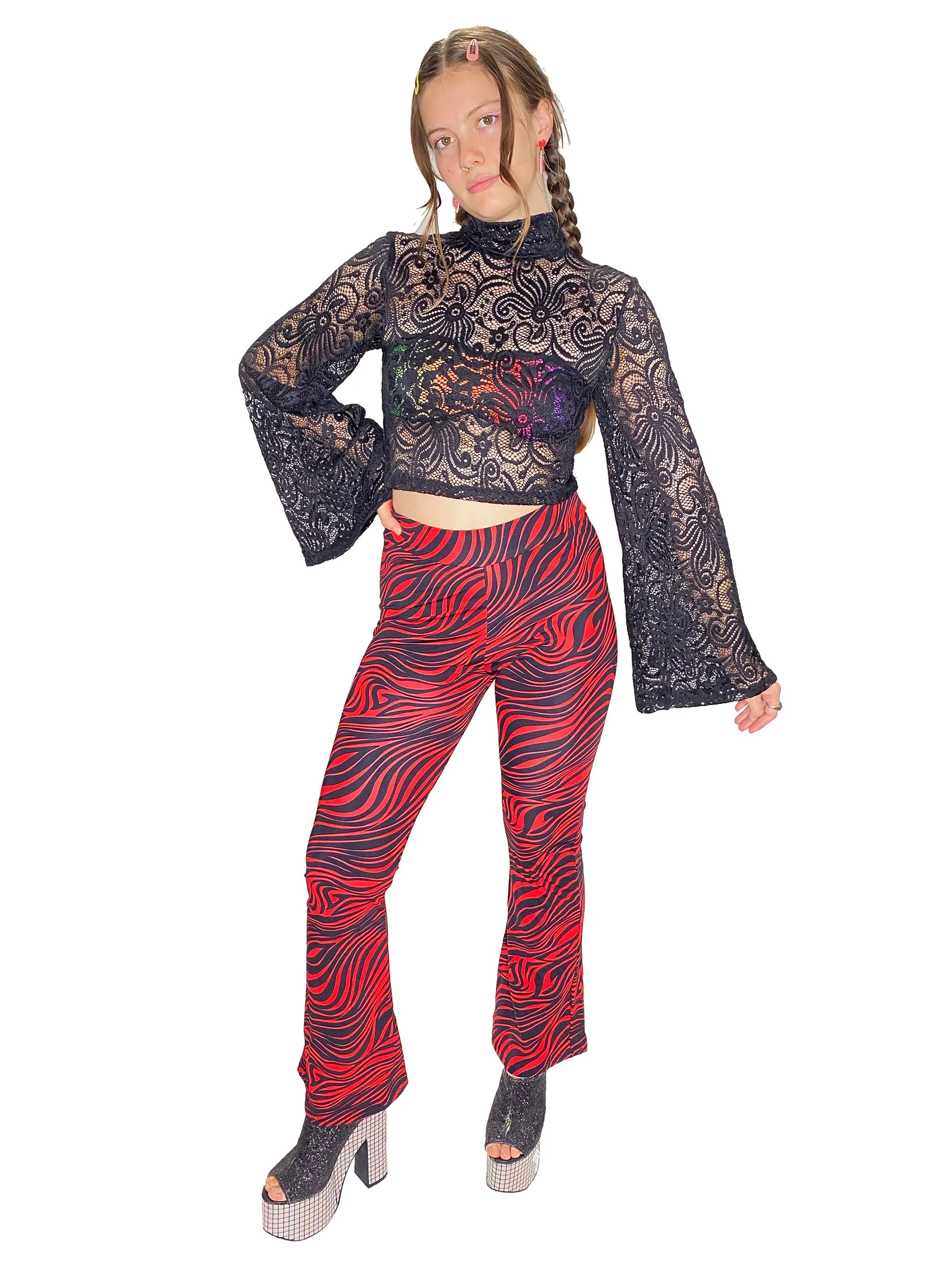 Red Zebra Bell Bottoms