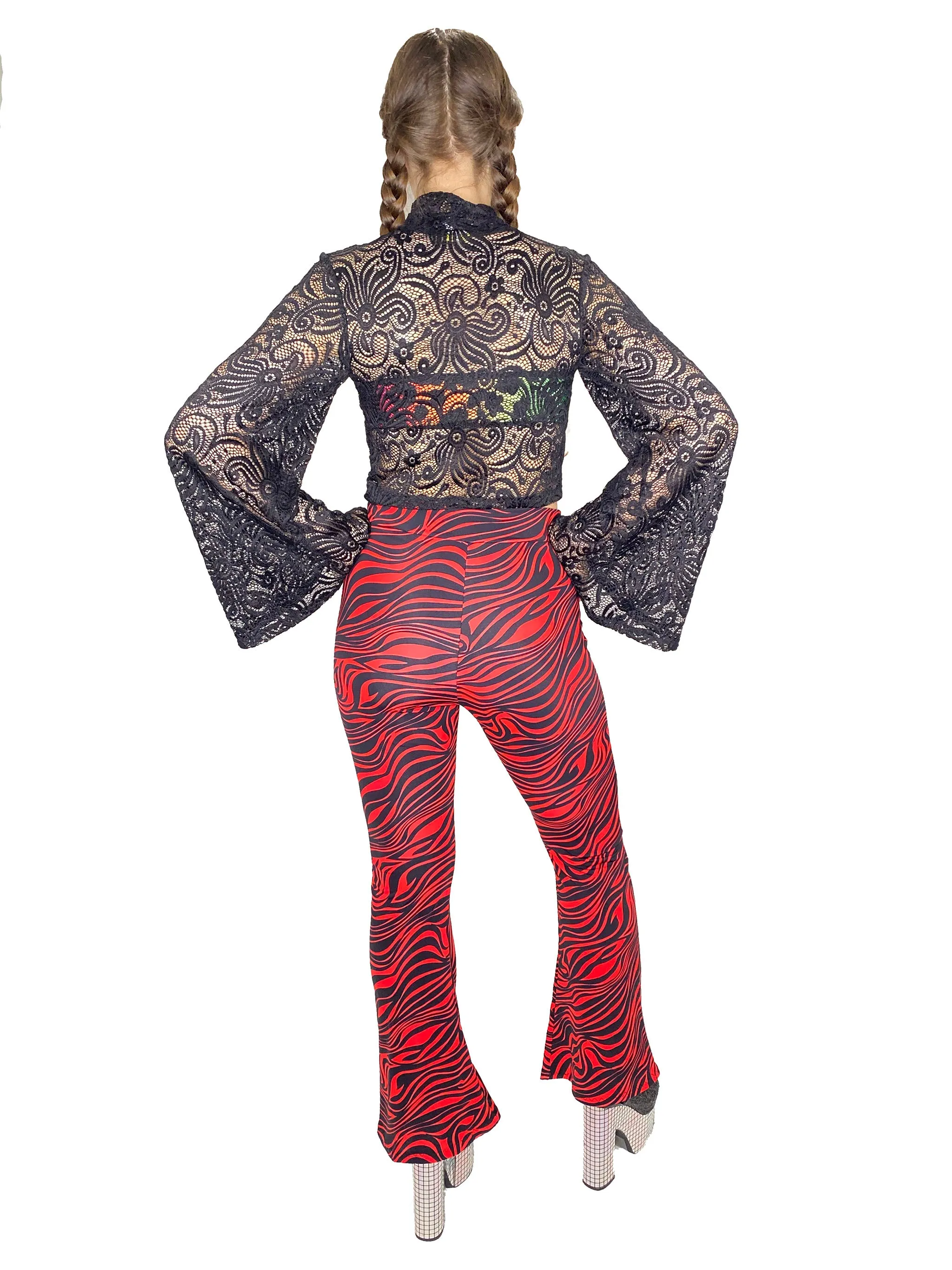 Red Zebra Bell Bottoms