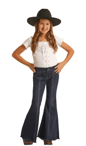 Rock & Roll Cowgirl Girl's Extra Stretch Bell Bottom Jeans RRGD7PRZRB