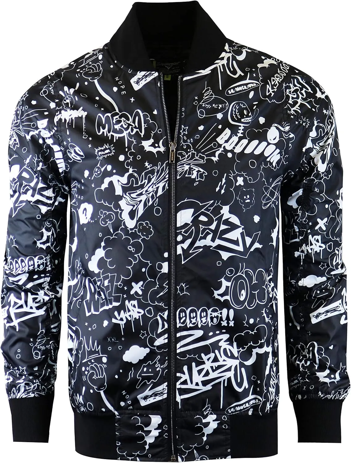 Screenshotbrand Lightweight Hooded Water Resistant Windbreaker - Zip-up Fashion Map Print Rain Jacket