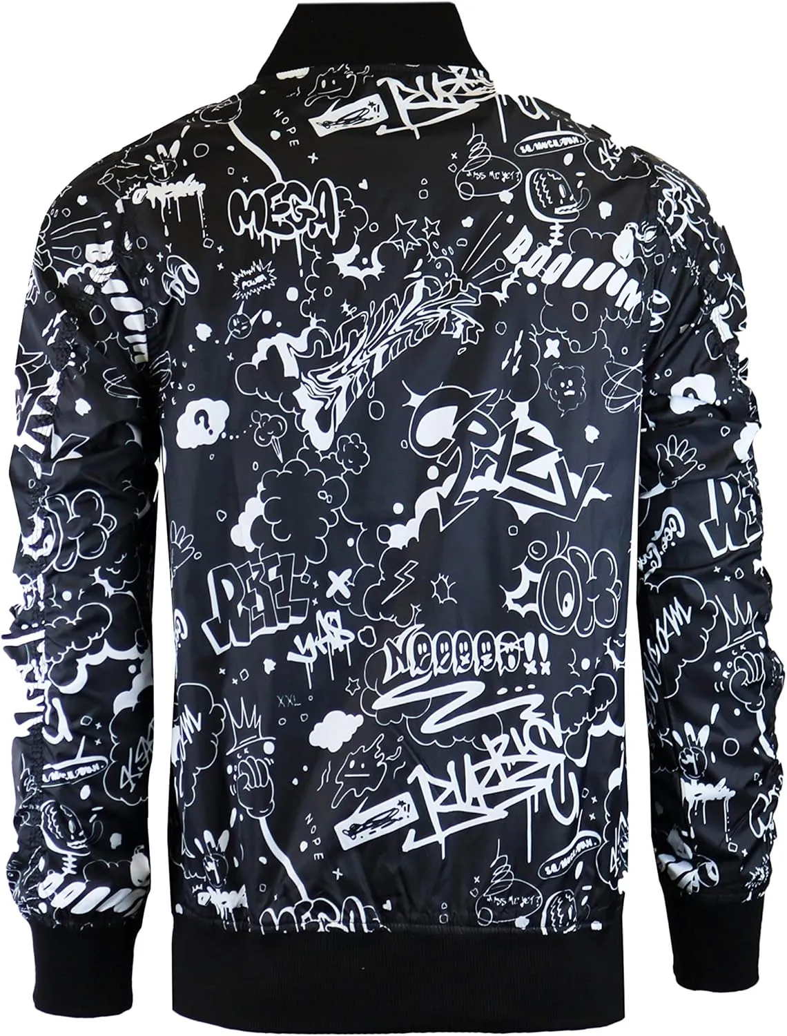 Screenshotbrand Lightweight Hooded Water Resistant Windbreaker - Zip-up Fashion Map Print Rain Jacket