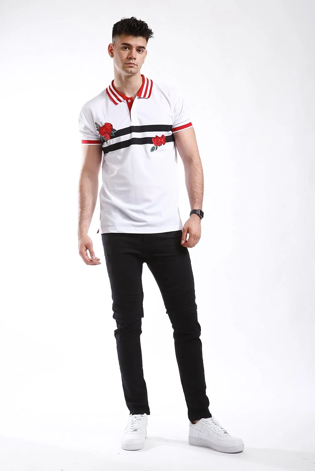 Screenshotbrand Mens Hipster Hip-Hop Premium Tees - Stylish Fashion Embroidery Polo T-Shirt