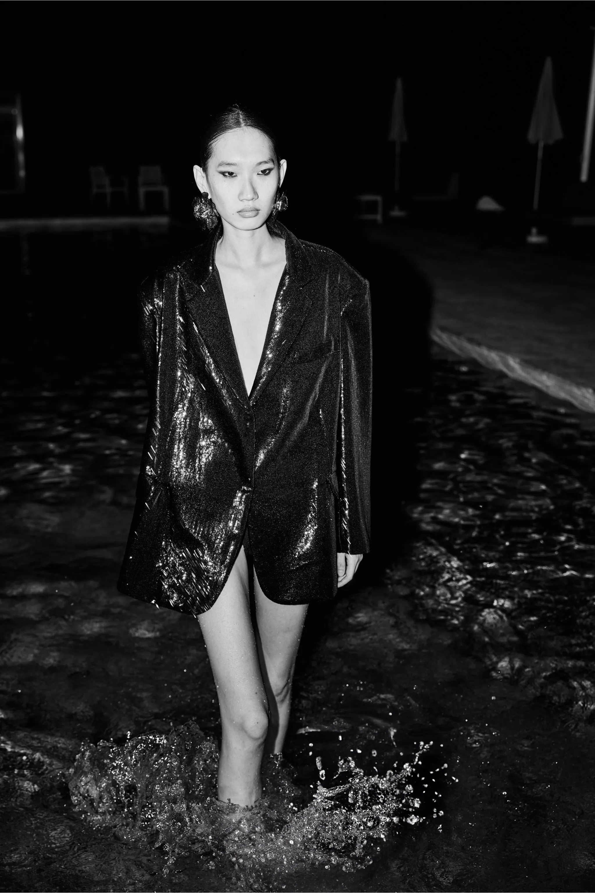 Sequin oversize blazer