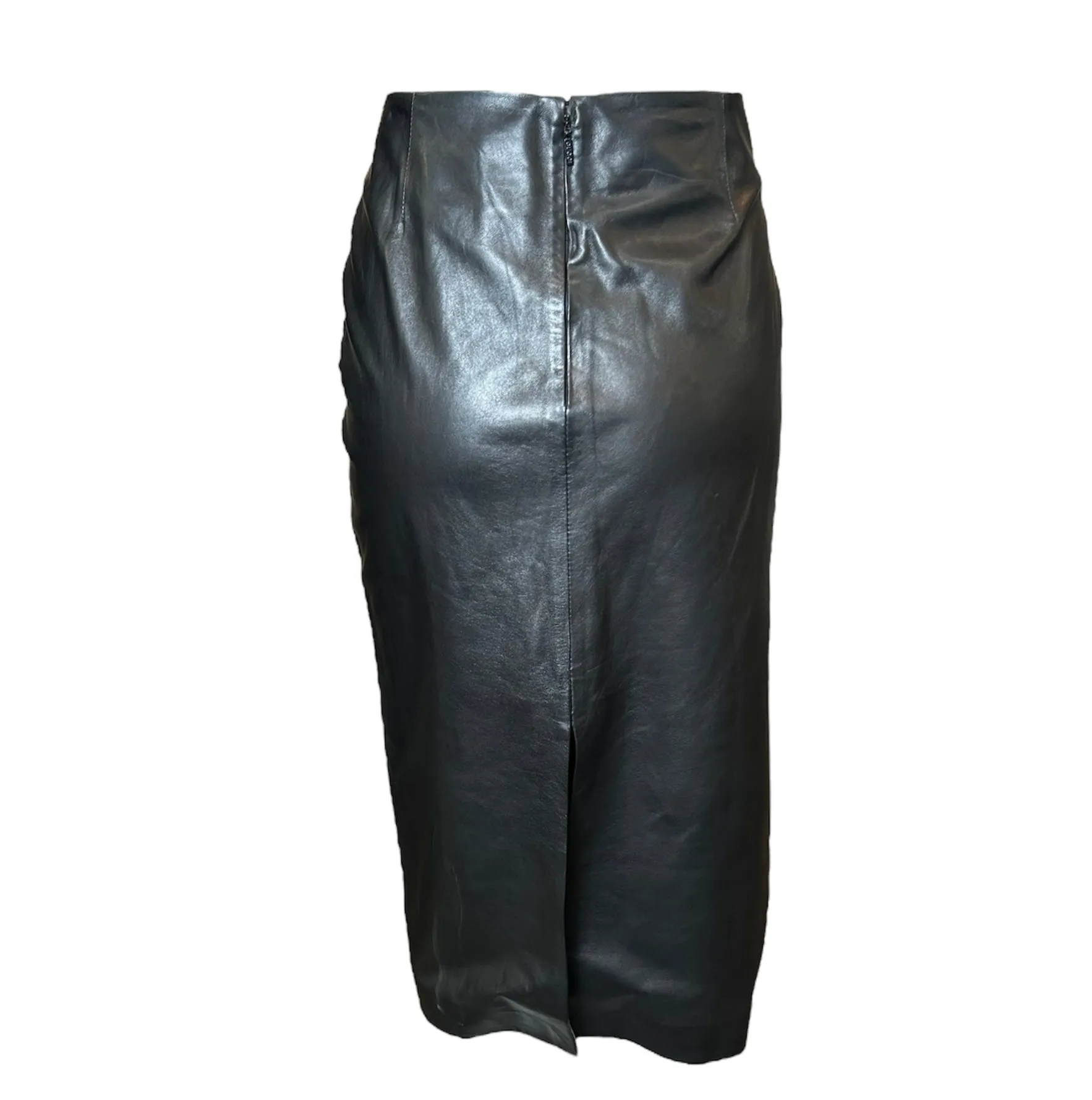 Tom Ford for Gucci Y2K Ruched Waist Crinkle Leather Skirt, NWT
