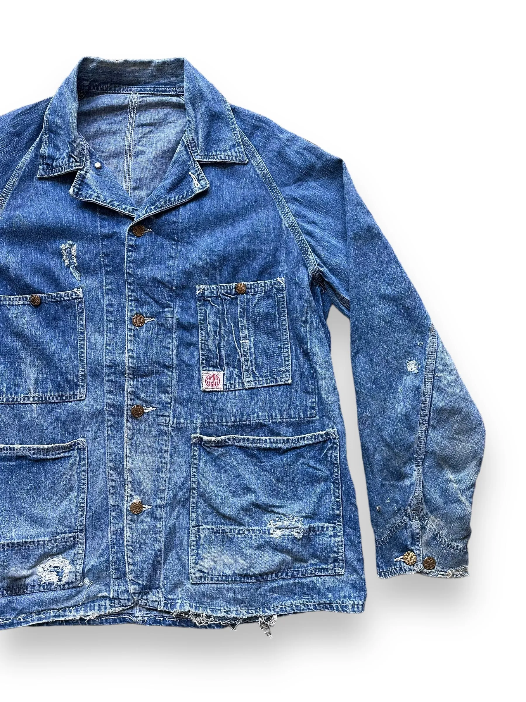 Vintage Head Light Denim Prisoner Chore Coat SZ 42