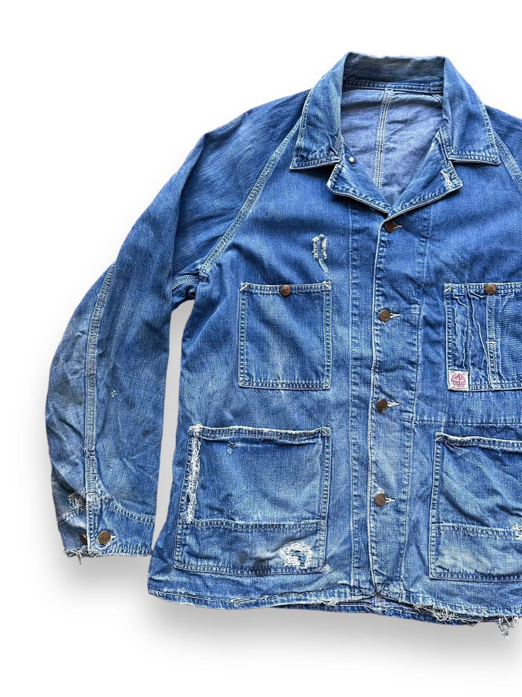 Vintage Head Light Denim Prisoner Chore Coat SZ 42