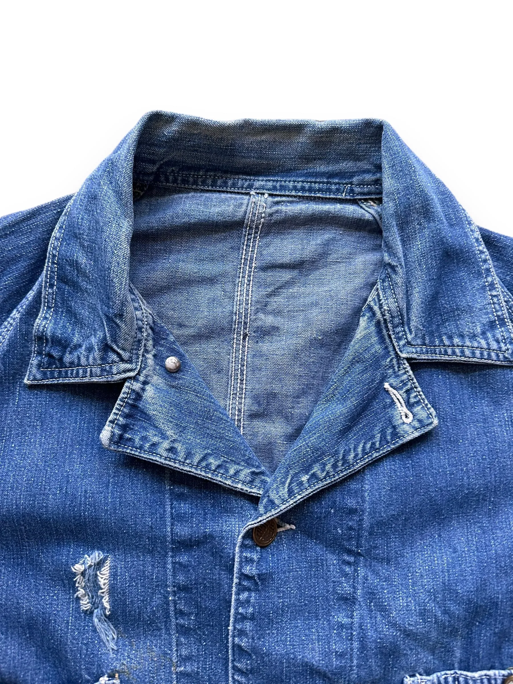 Vintage Head Light Denim Prisoner Chore Coat SZ 42