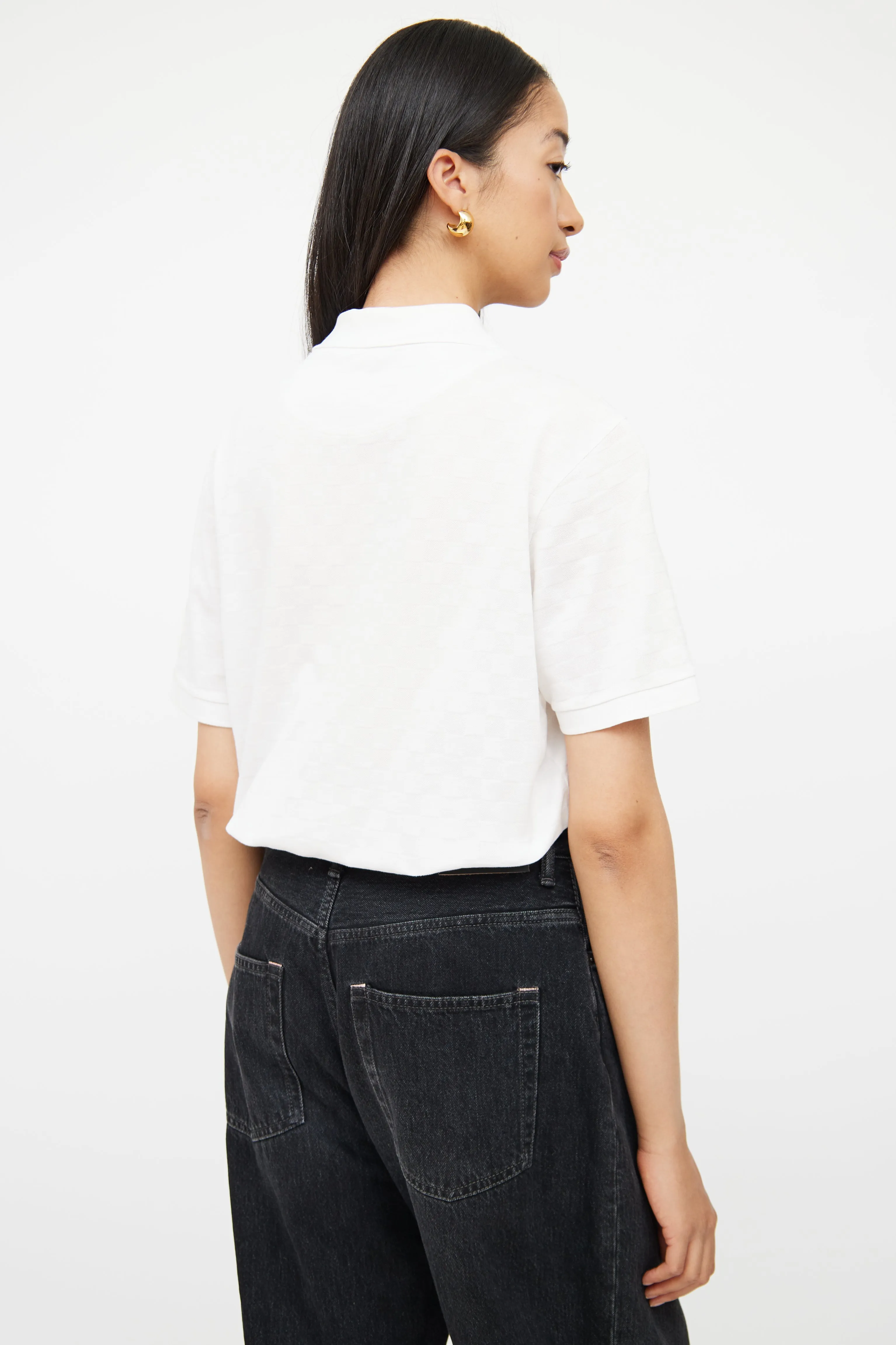 White Damier Polo Shirt