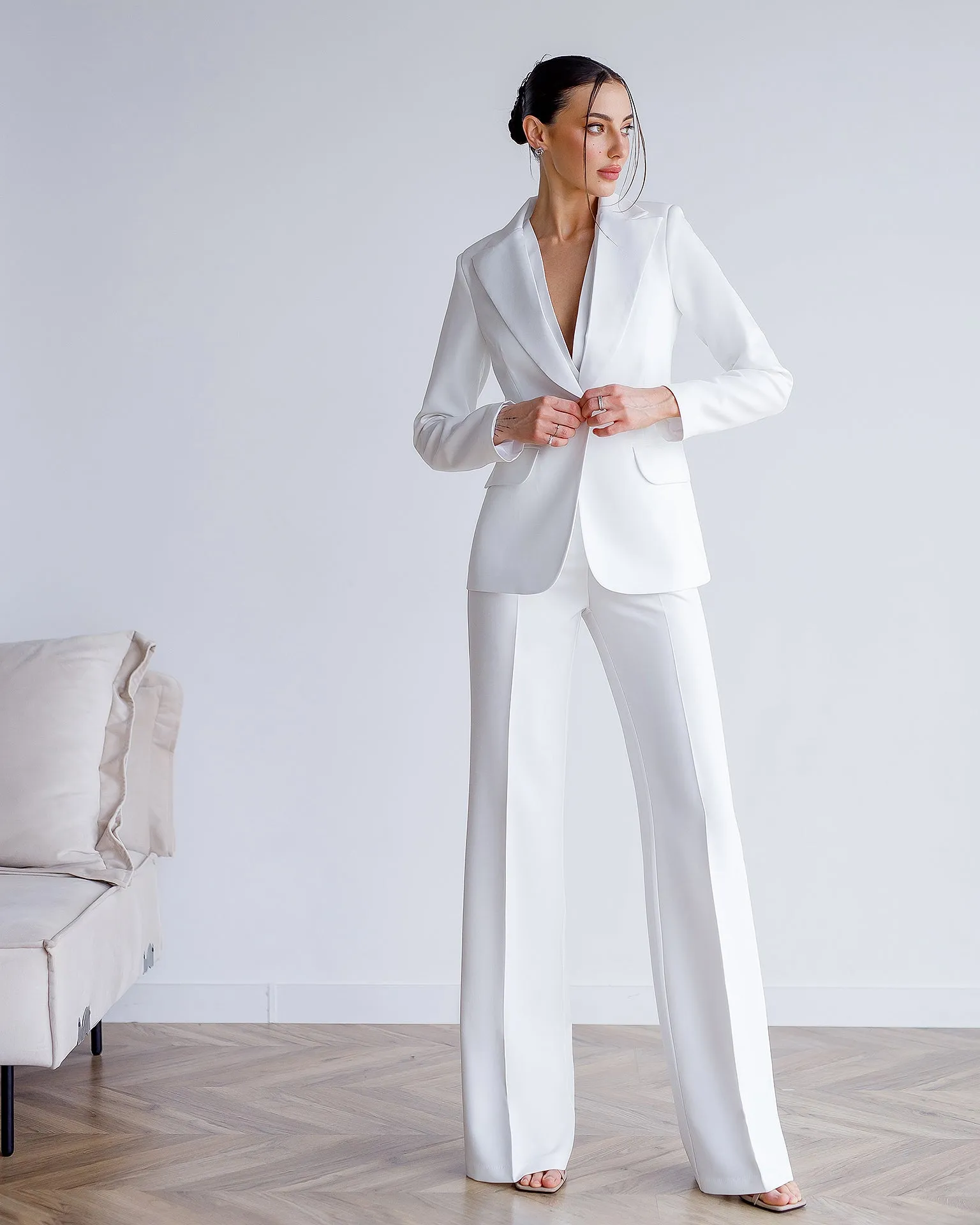 White Single-Breasted Suit 3-Piece