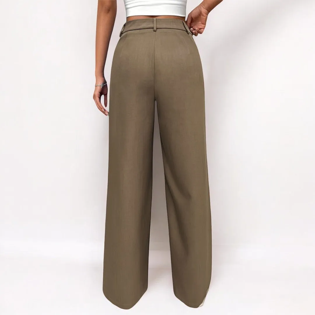 Women Pleated Loose High Waist Casual Pants