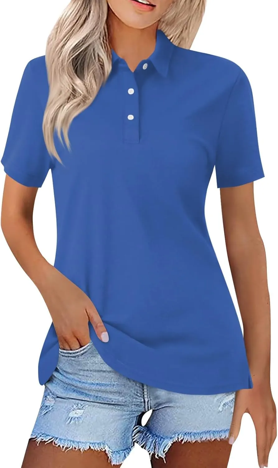 Womens Golf Collared Polo Shirts Lightweight Breathable Workout Tops Summer Quick Dry Short Sleeve Business Casual Tops